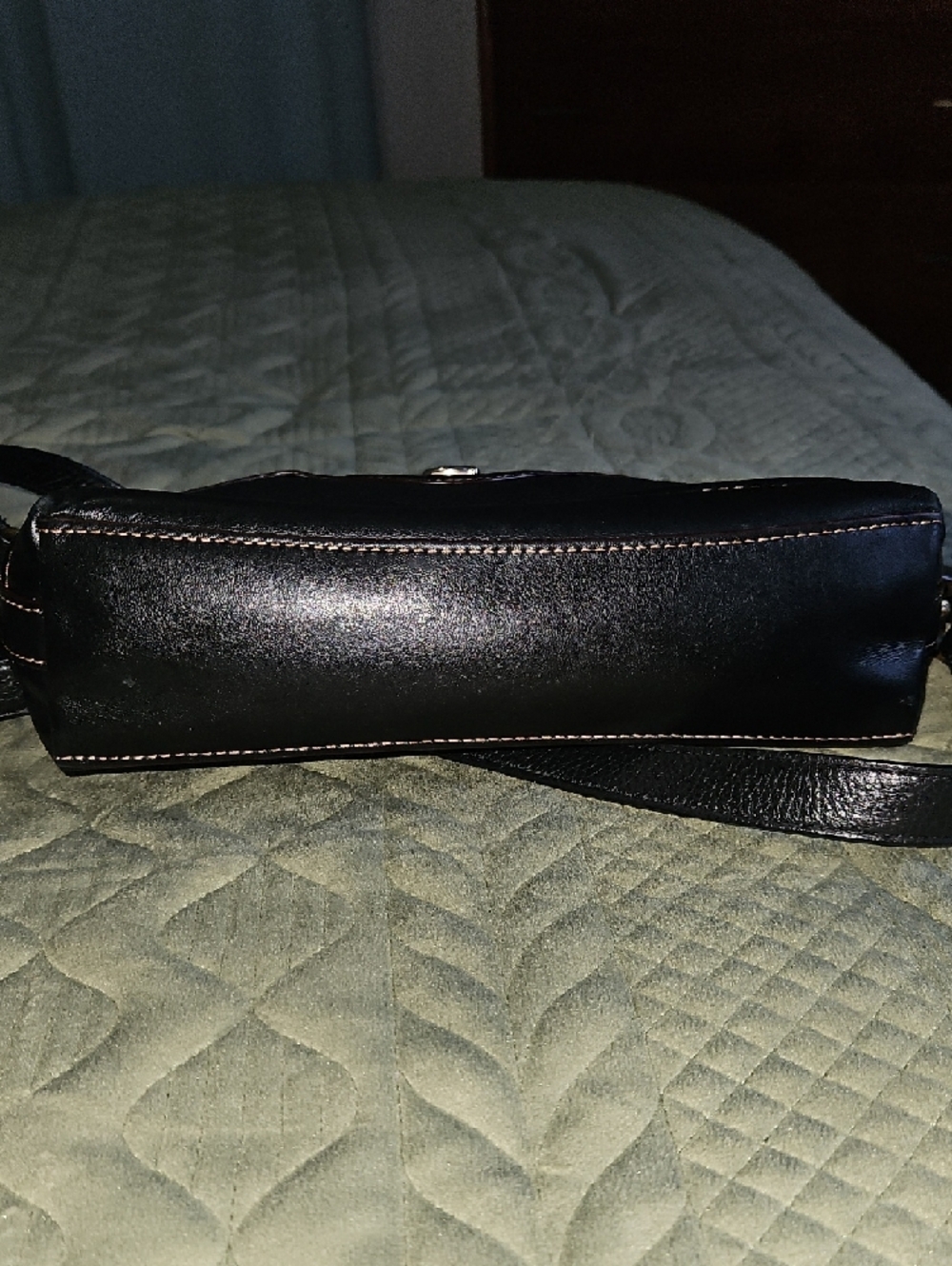 Coach Black Pebbled Leather Crossbody with Gold Hardware - Picture 7 of 7